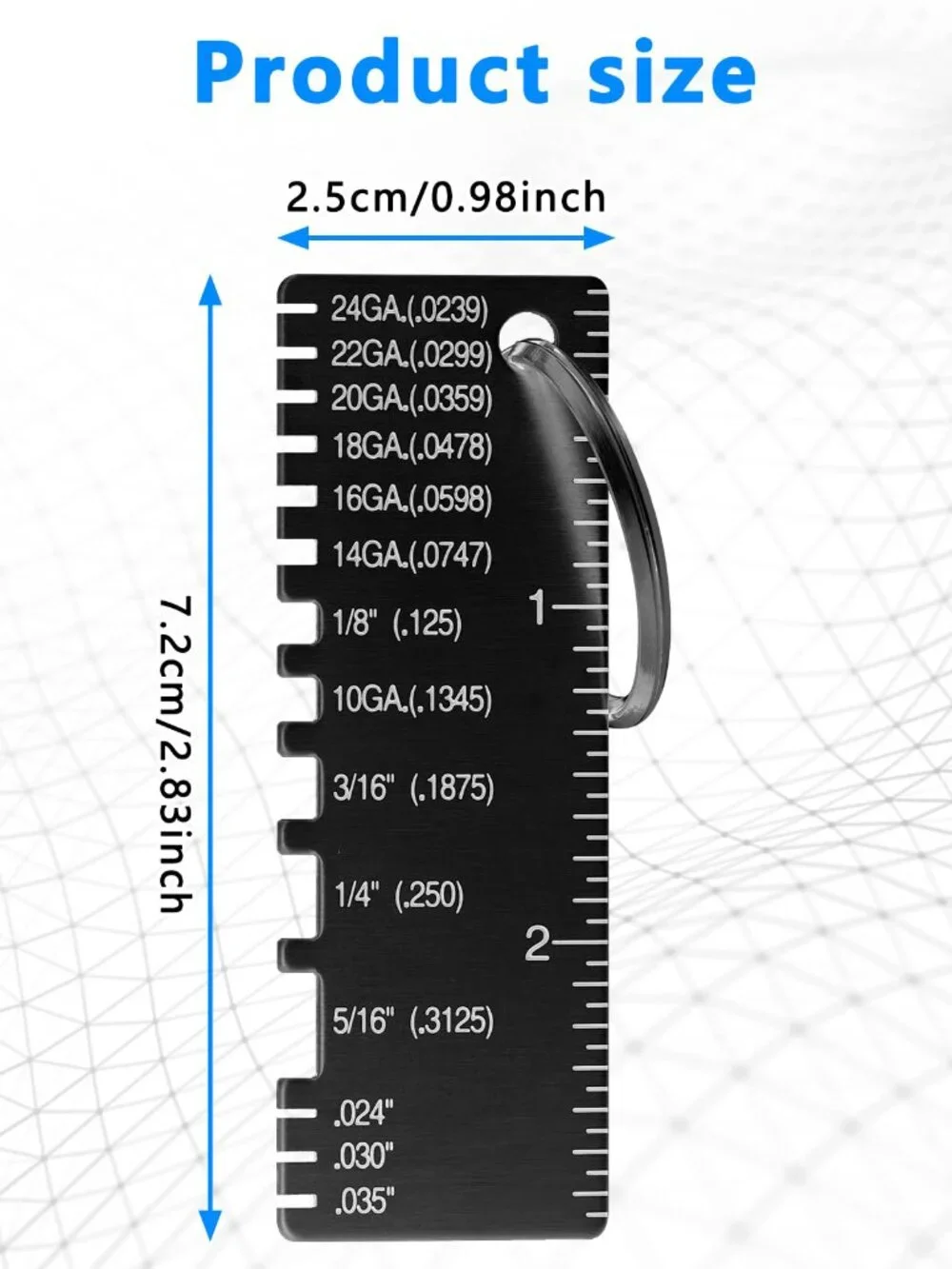 Xuhal 4 Pieces Double Sided Wire Metal Sheet Thickness Gauge Wire Measurement To